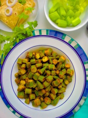 Okra Sabzi Recipe, How to make Okra Sabzi - Raj's Kitchen